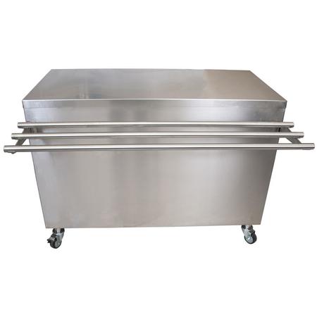 BK RESOURCES Stainless Steel Serving Counter, Hinged Doors & Lock, Drop Shelf 24X72 SECT-2472HL